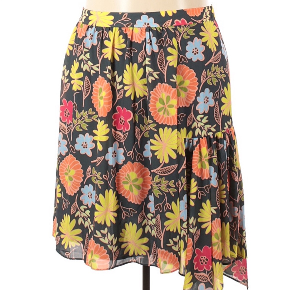 Eloquii 70s Floral Print Skirt